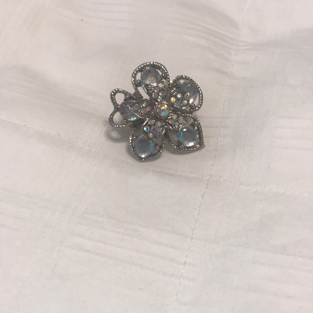 Iridescent ring with elastic band